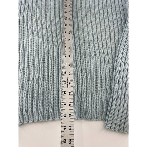 Vintage Gap Sweater Womens Large Light Blue Knit Turtleneck Y2K Long Sleeve - Picture 8 of 10